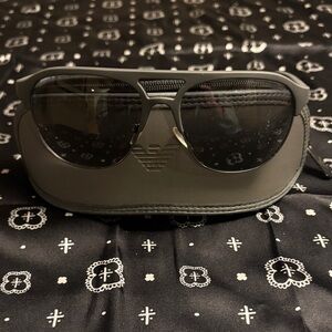 Emporio Armani Gray Aviator Sunglasses